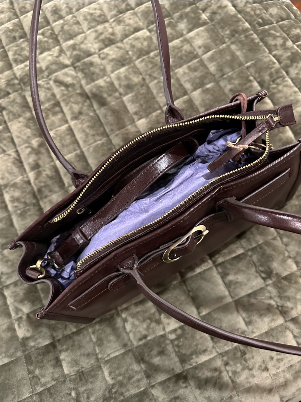 Genuine leather bag. Structured Shoulder Bag. - Picture 7 of 12